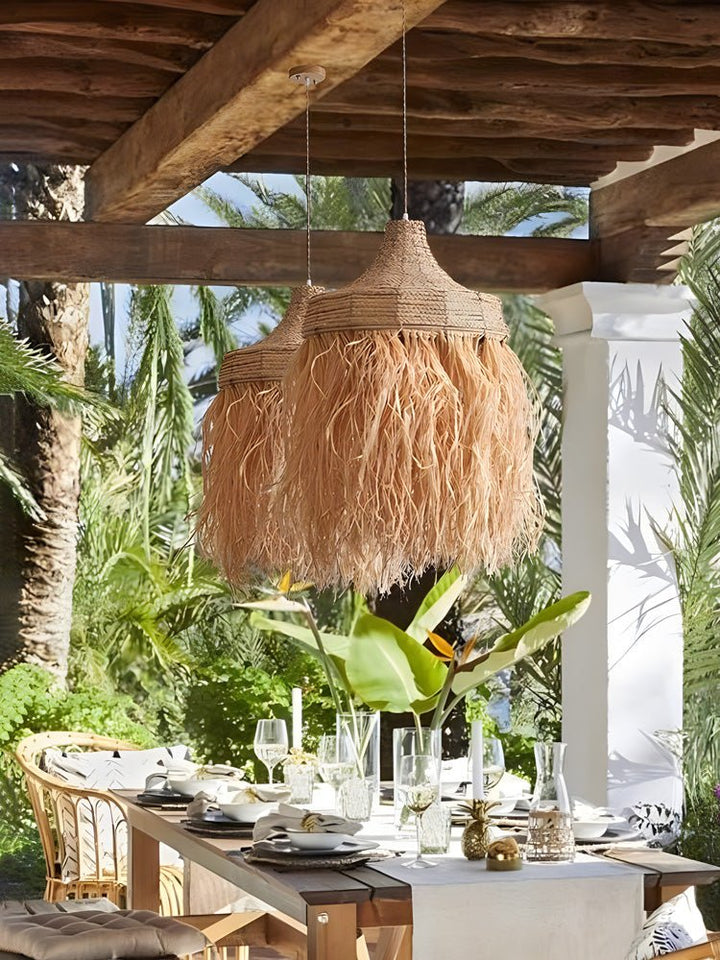 Bohemian lampada a sospensione in raffia