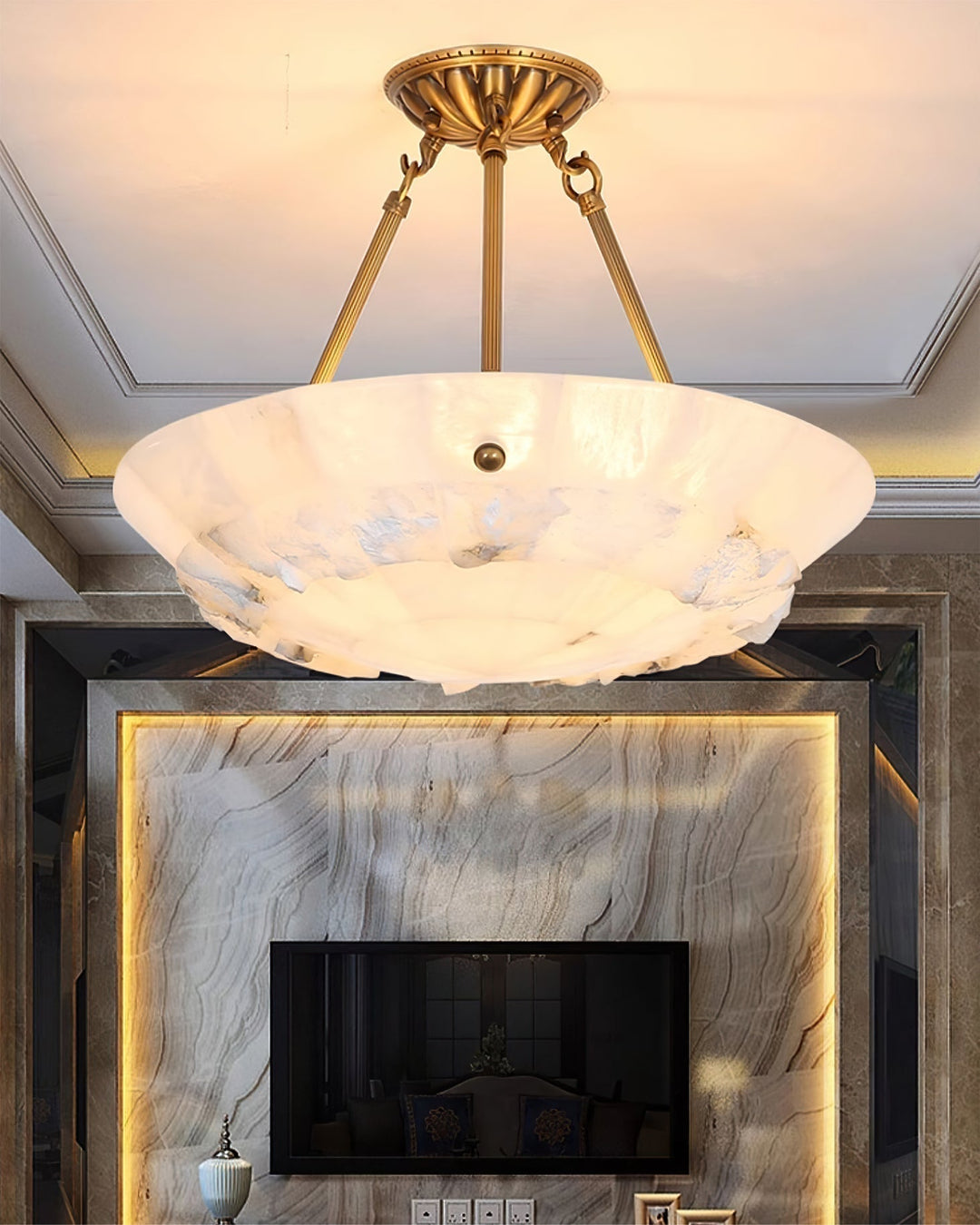 Nomen lampada a sospensione Bowl Eleganza alabastro
