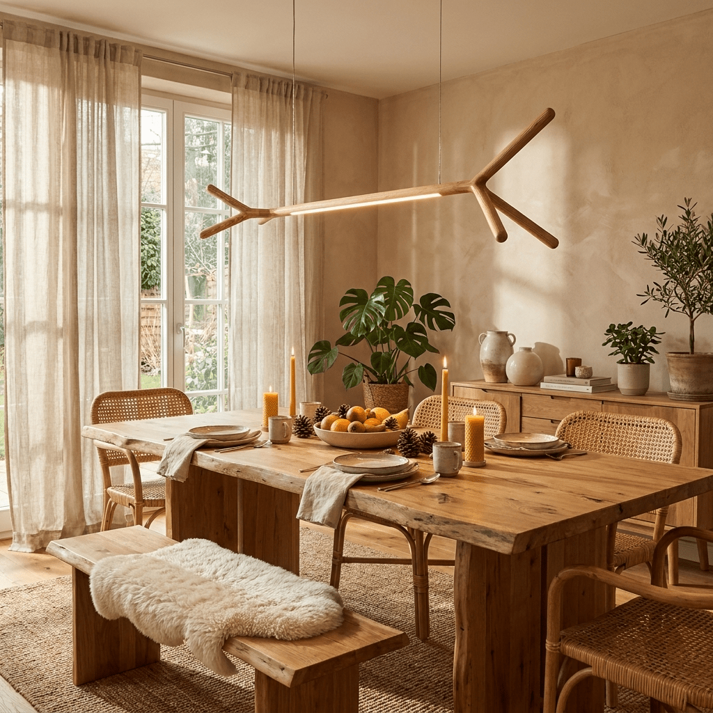 Sylanora lampada a sospensione lineare in legno