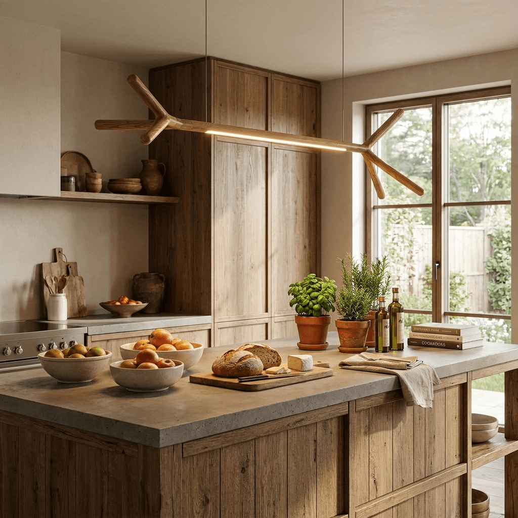 Sylanora lampada a sospensione lineare in legno