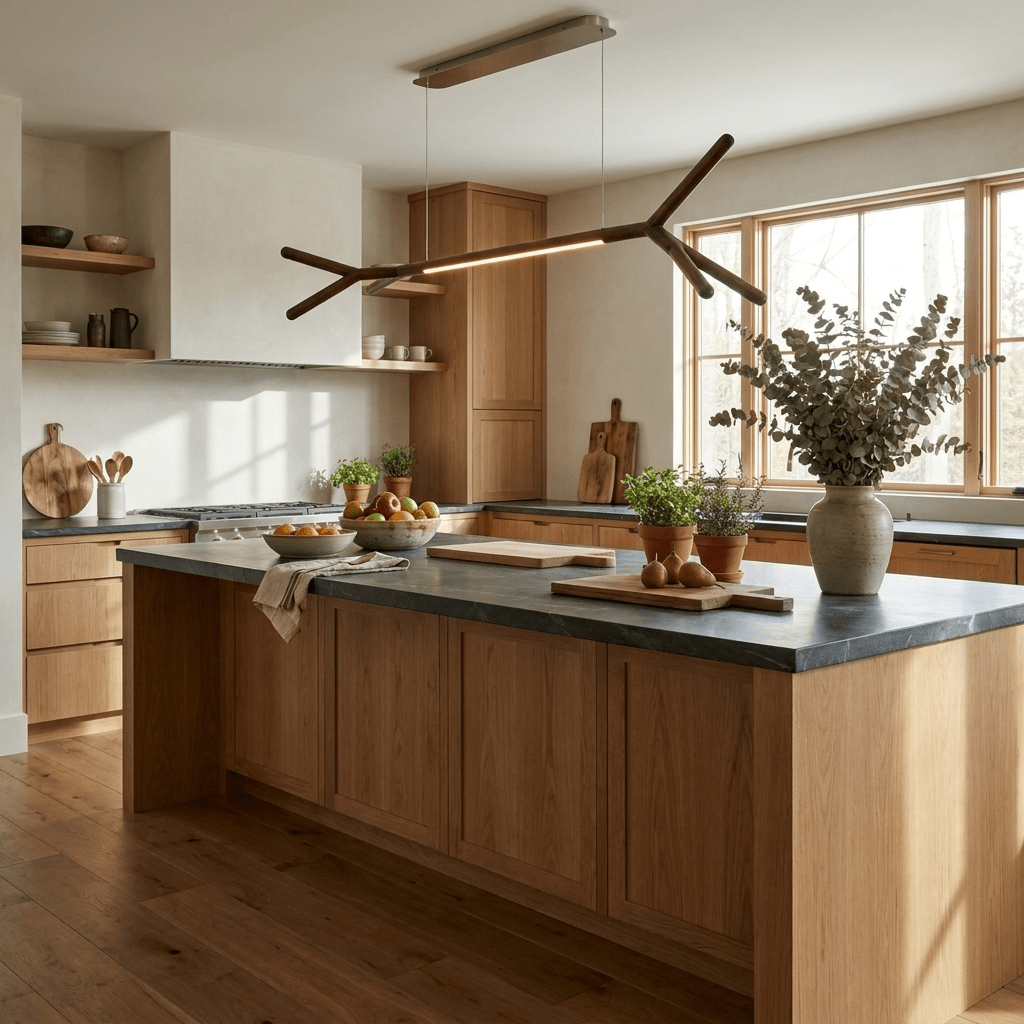 Sylanora lampada a sospensione lineare in legno