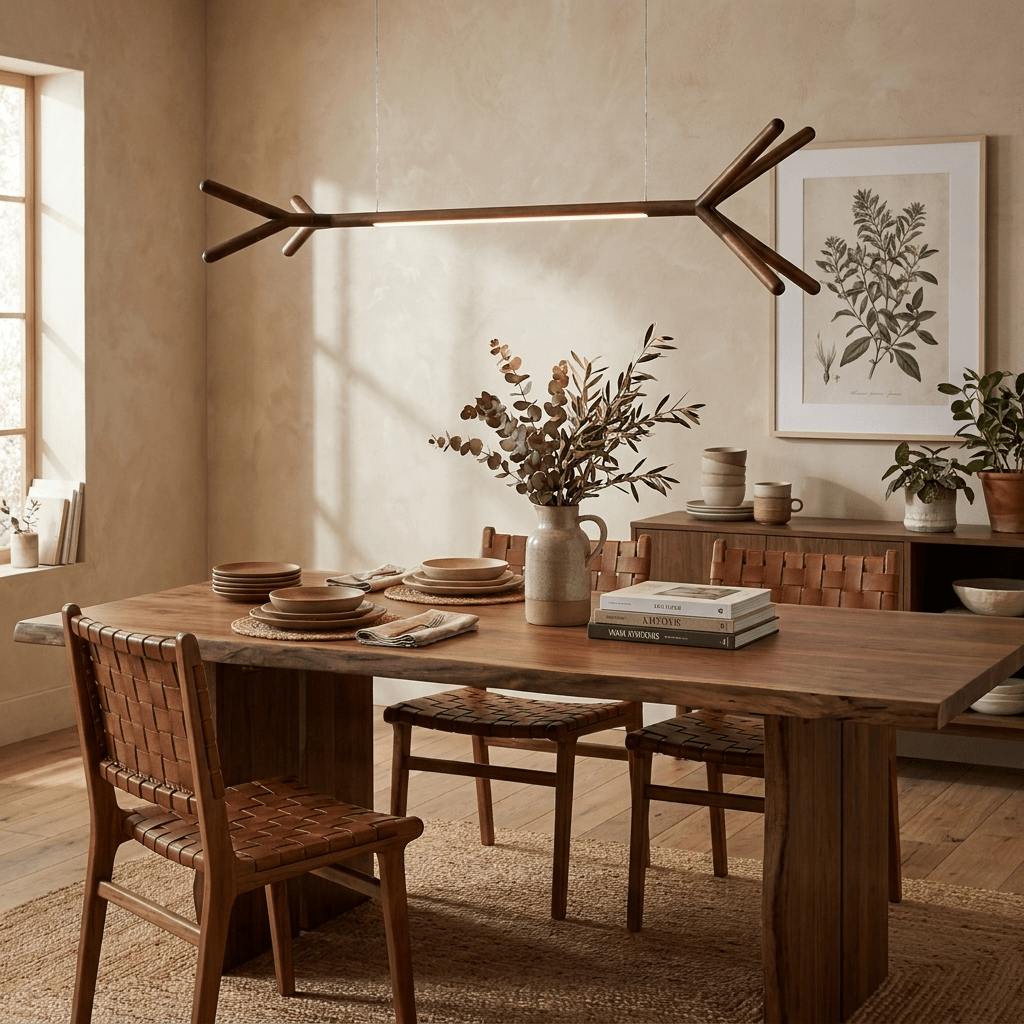 Sylanora lampada a sospensione lineare in legno