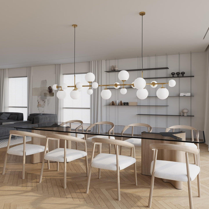 Velaena lampadario ottone globi in vetro