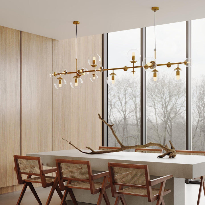 Velaena lampadario ottone globi in vetro