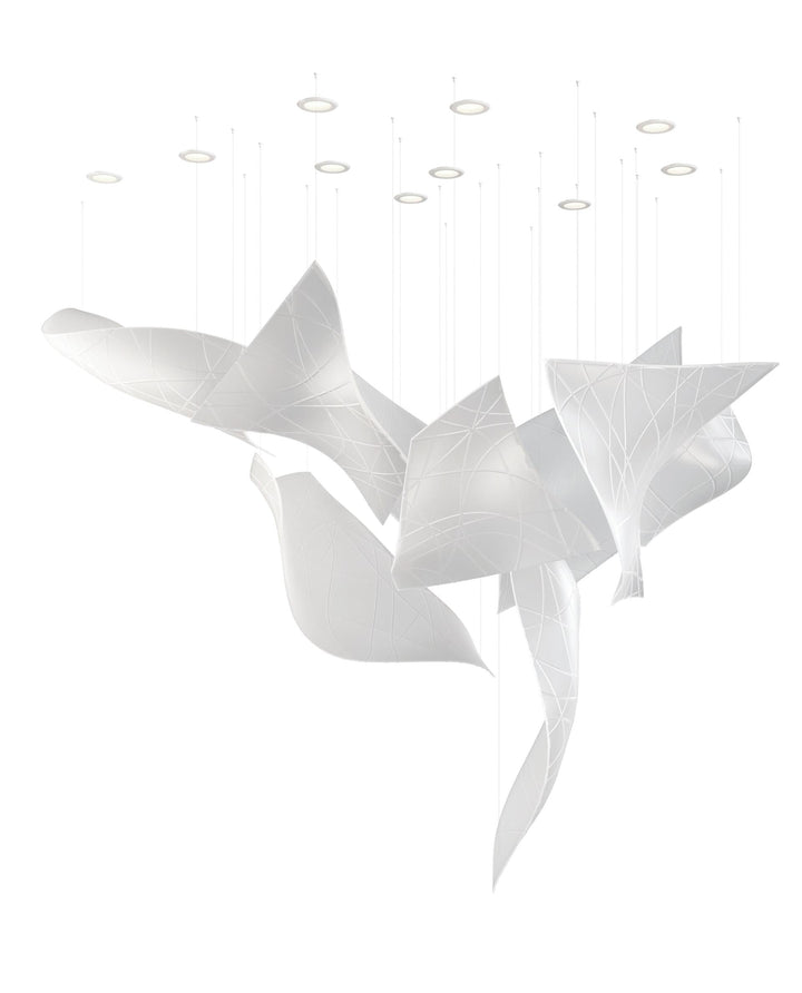 Alnoror lampada a sospensione dorata dal design scultoreo