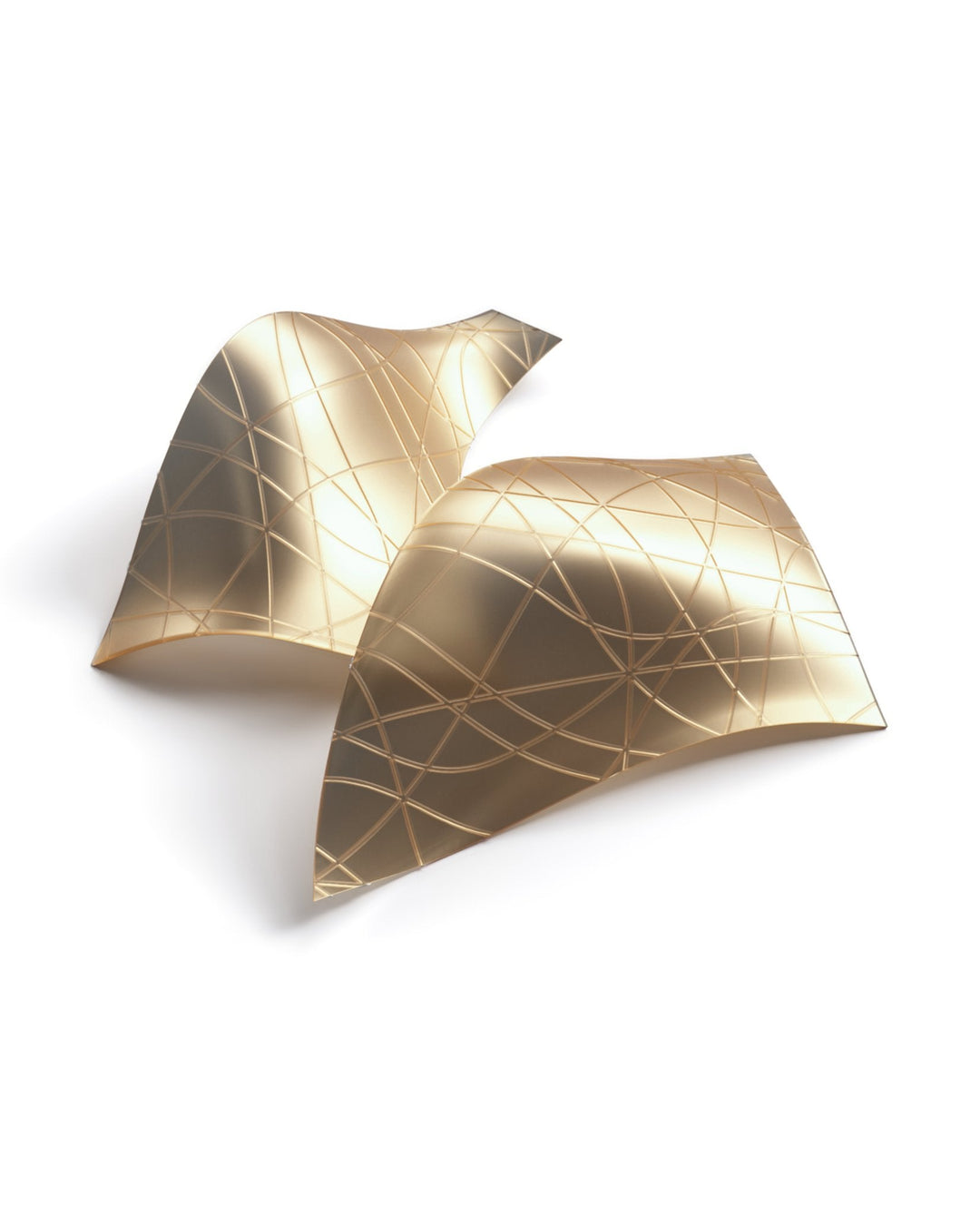 Alnoror lampada a sospensione dorata dal design scultoreo
