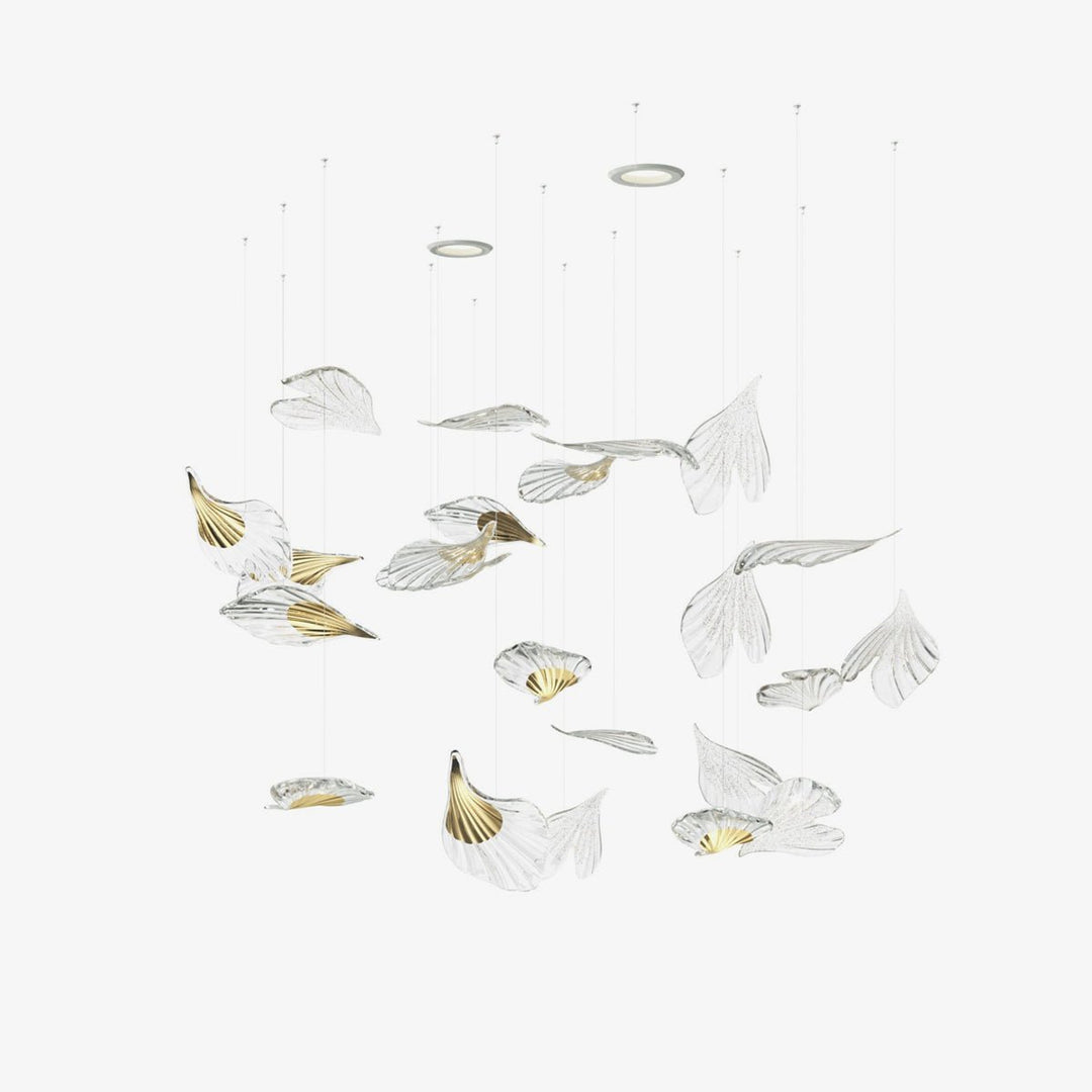 Asorus lampadario a forma artistica di foglia