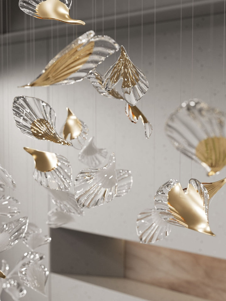 Asorus lampadario a forma artistica di foglia