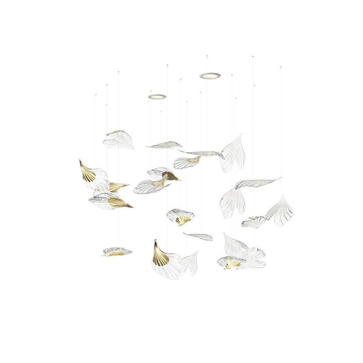 Asorus lampadario a forma artistica di foglia