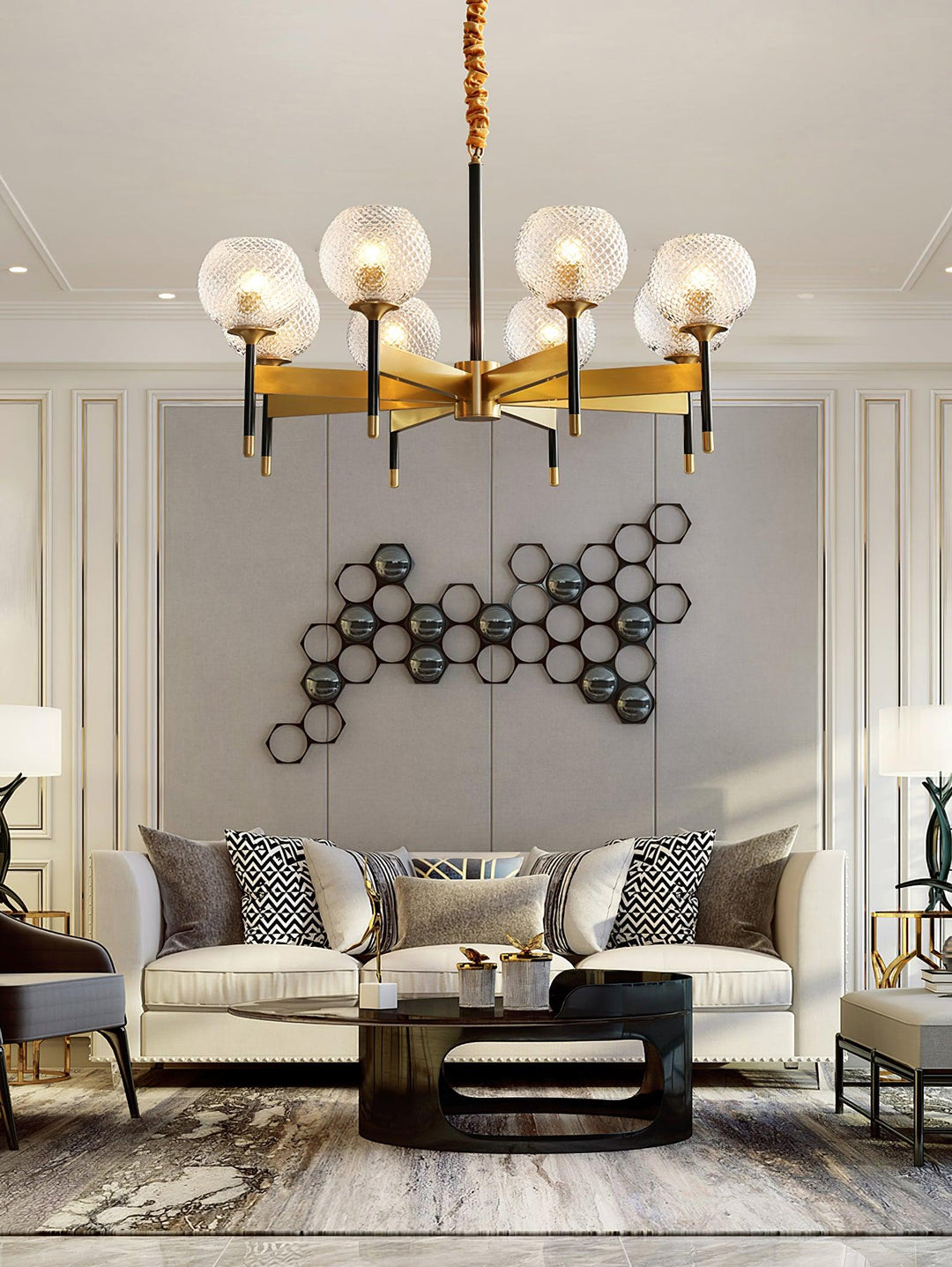 Glint lampadario moderno in ottone