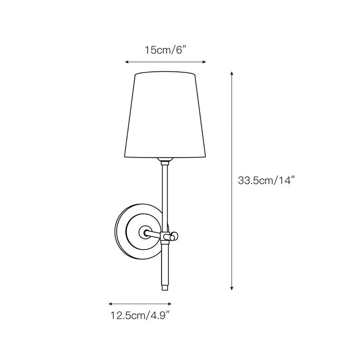 Platina Modern Minimalist Brass Fabric Wall Lamp - Lamp Copper