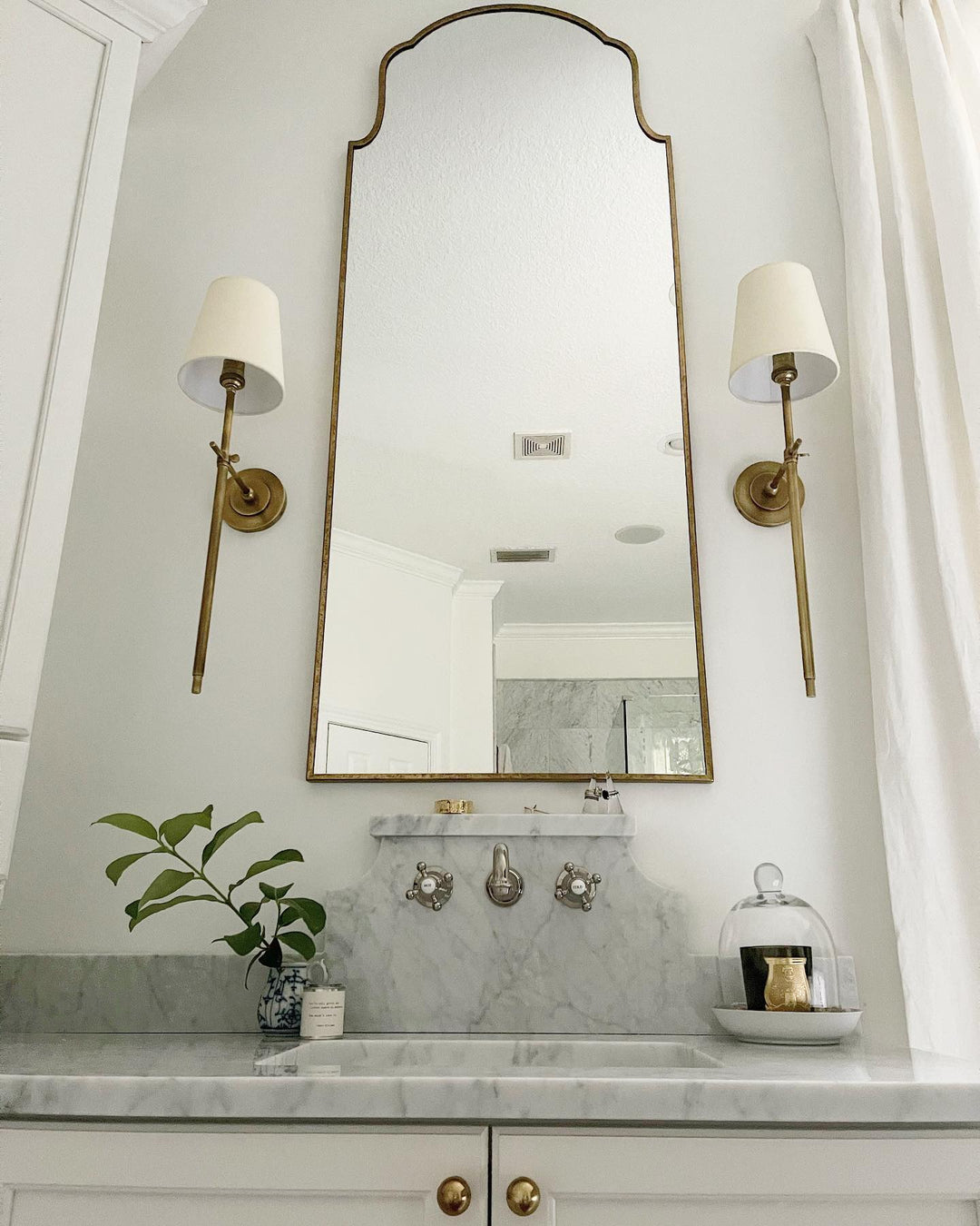 Platina Modern Minimalist Brass Fabric Wall Lamp - Lamp Copper