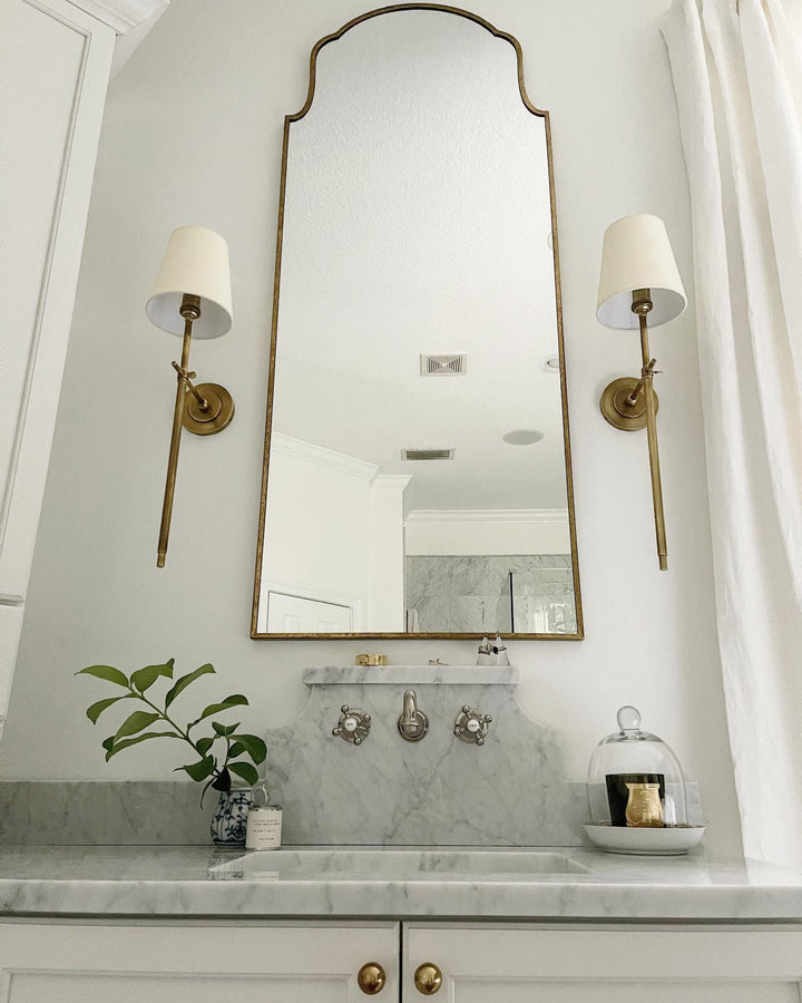Platina Modern Minimalist Brass Fabric Wall Lamp - Lamp Copper