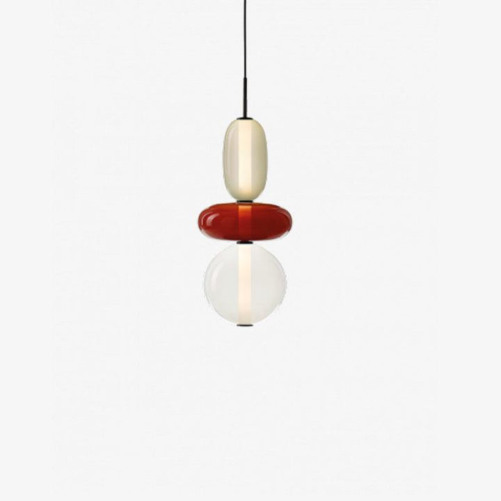 Lioraena lampada a sospensione con capsule in vetro colorato a grappolo