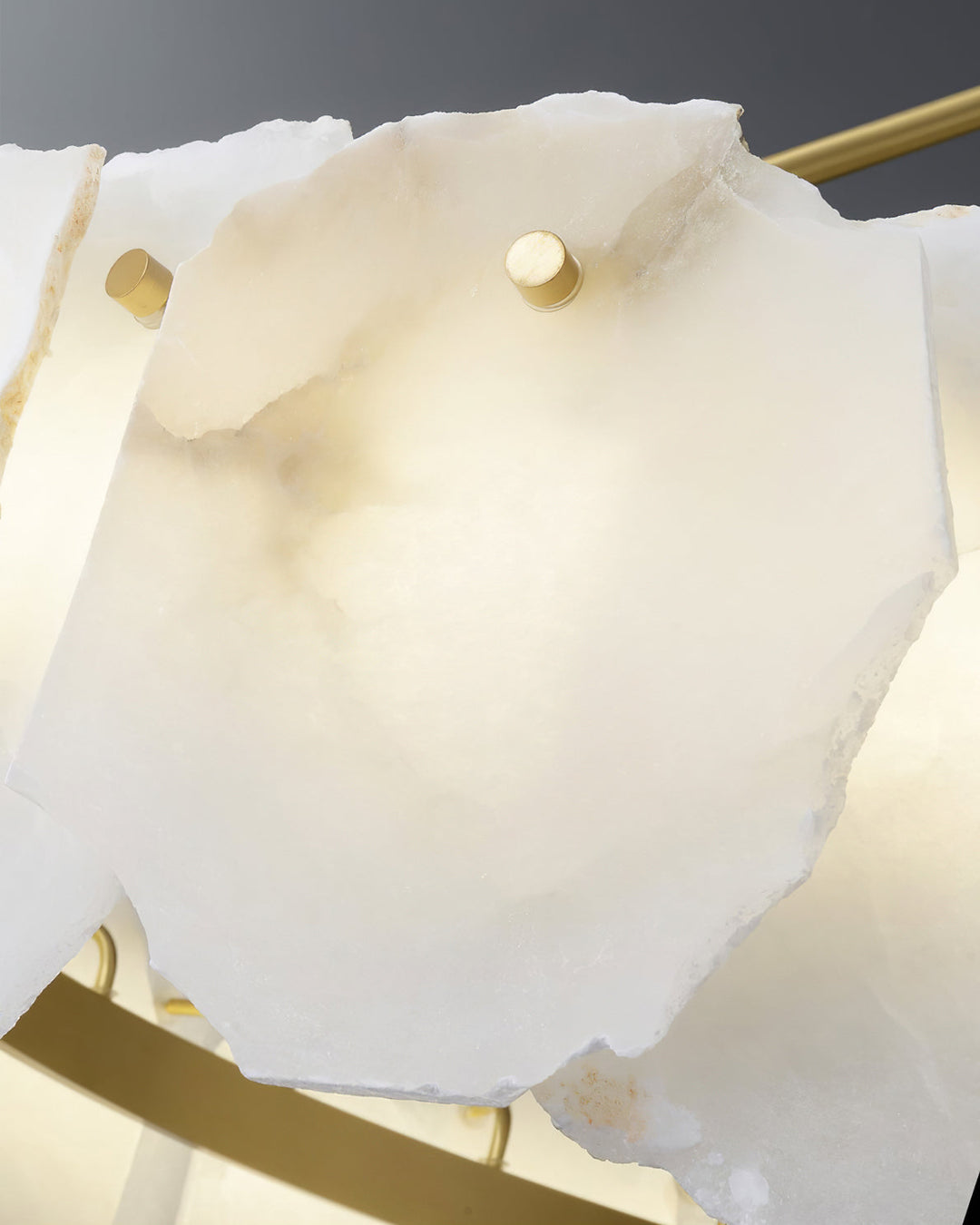 Telen lampadario alabastro a strati con Halo