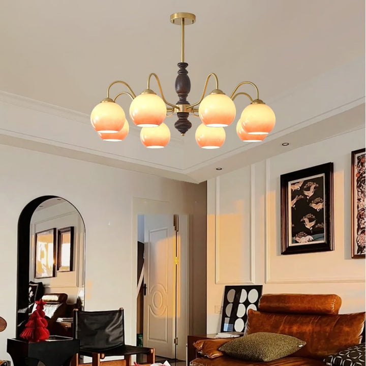 Reniian lampadario Caramel Orb Bracci Curvi a globo