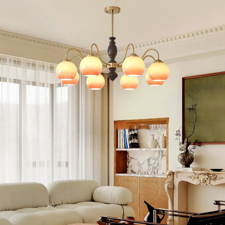 Reniian lampadario Caramel Orb Bracci Curvi a globo