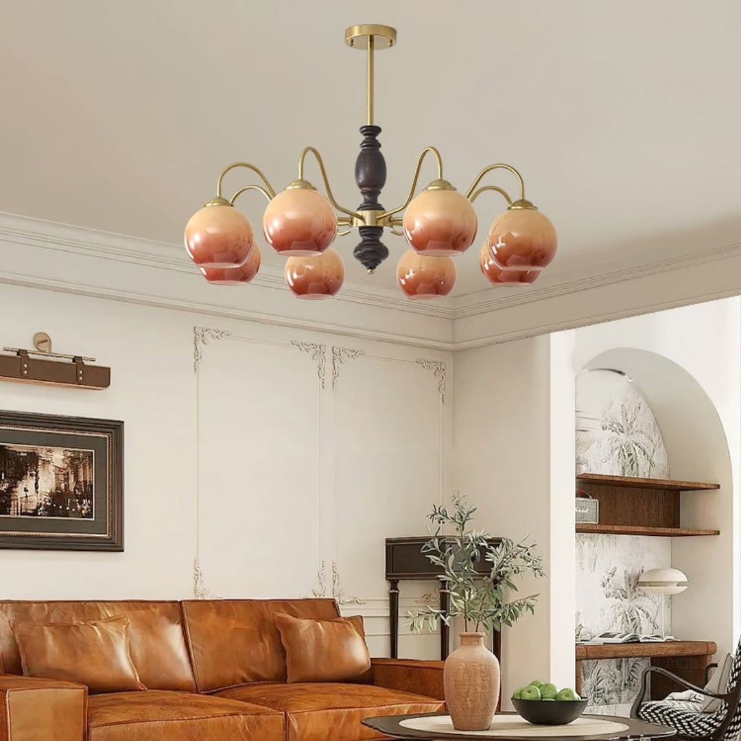 Reniian lampadario Caramel Orb Bracci Curvi a globo
