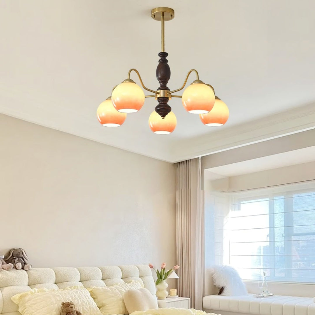 Reniian lampadario Caramel Orb Bracci Curvi a globo