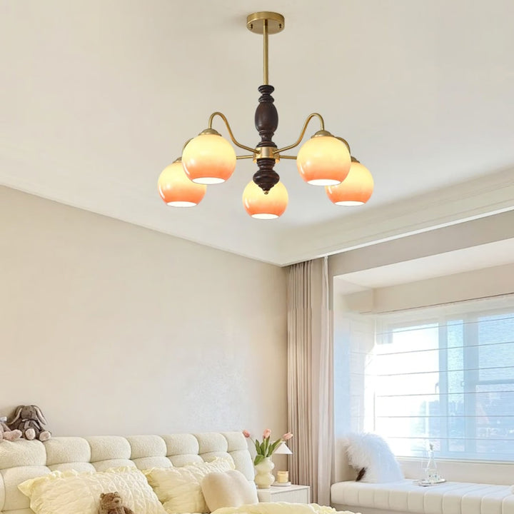 Reniian lampadario Caramel Orb Bracci Curvi a globo