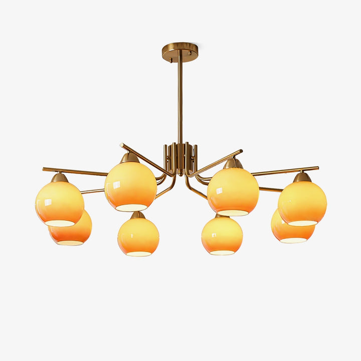 Oriorella lampadario ottone sfera Caramello minimalista