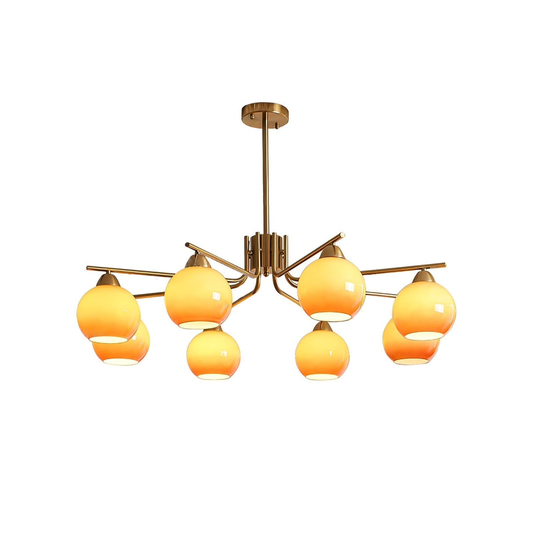 Oriorella lampadario ottone sfera Caramello minimalista