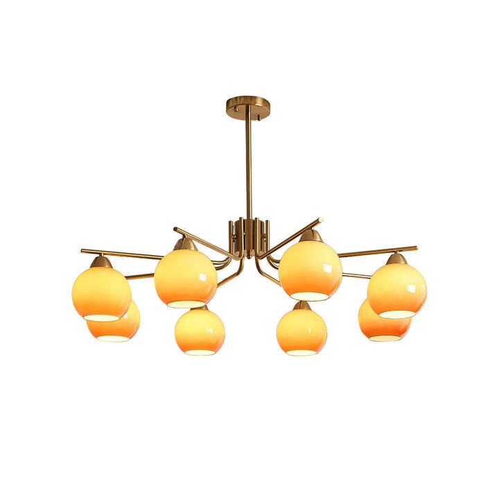 Oriorella lampadario ottone sfera Caramello minimalista