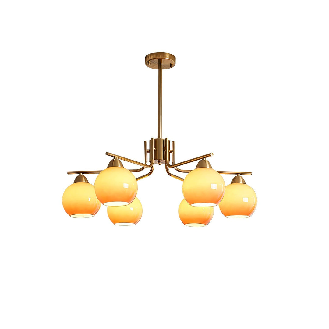 Oriorella lampadario ottone sfera Caramello minimalista