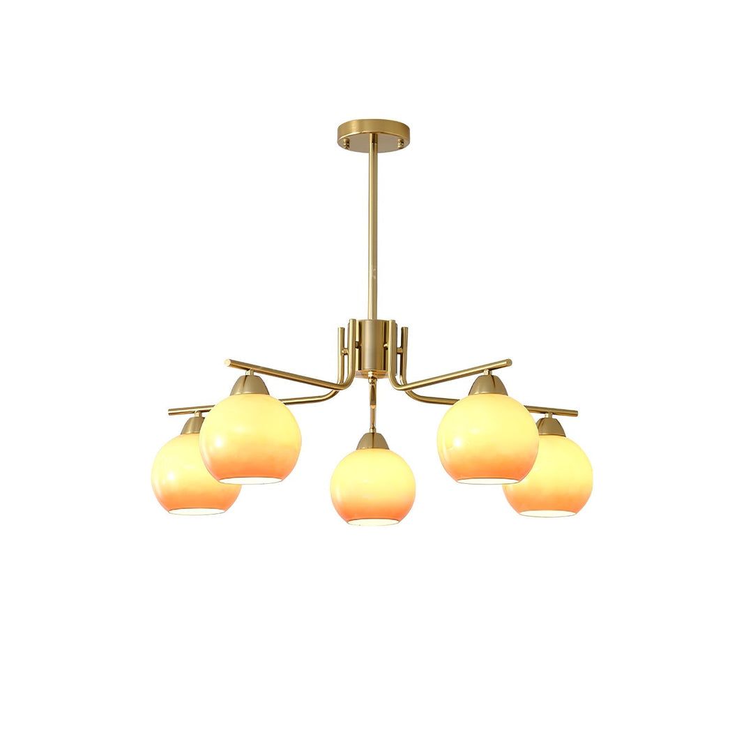 Oriorella lampadario ottone sfera Caramello minimalista