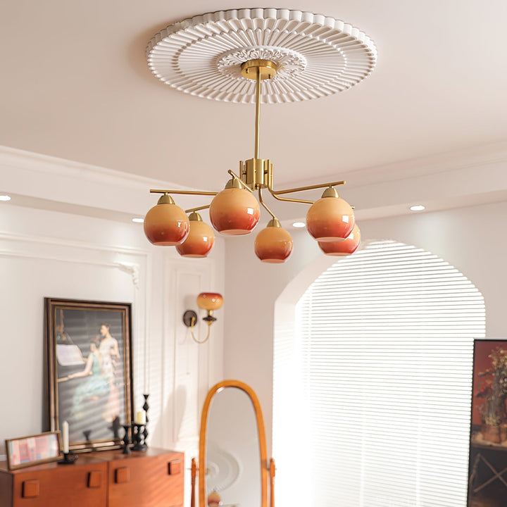 Oriorella lampadario ottone sfera Caramello minimalista