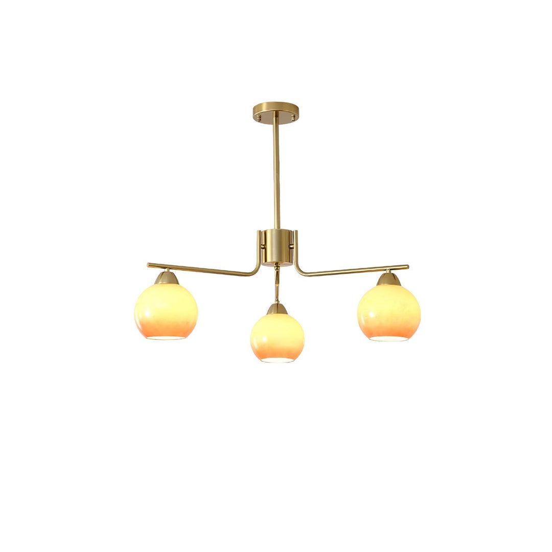 Oriorella lampadario ottone sfera Caramello minimalista