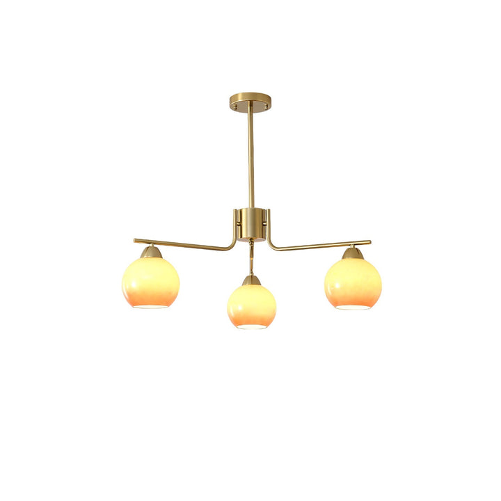 Oriorella lampadario ottone sfera Caramello minimalista