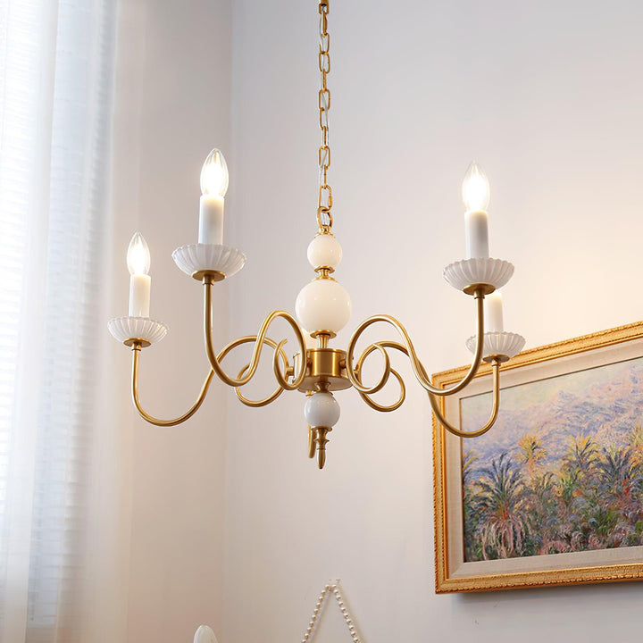 Oriirira lampadario Carlita Oro moderno Cinque Bracci