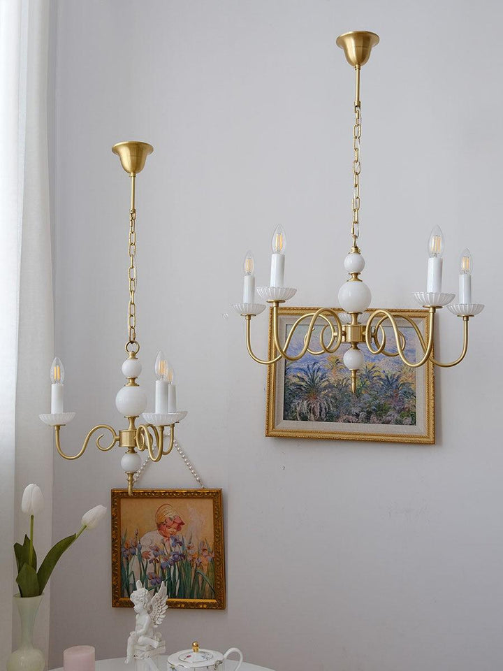 Oriirira lampadario Carlita Oro moderno Cinque Bracci