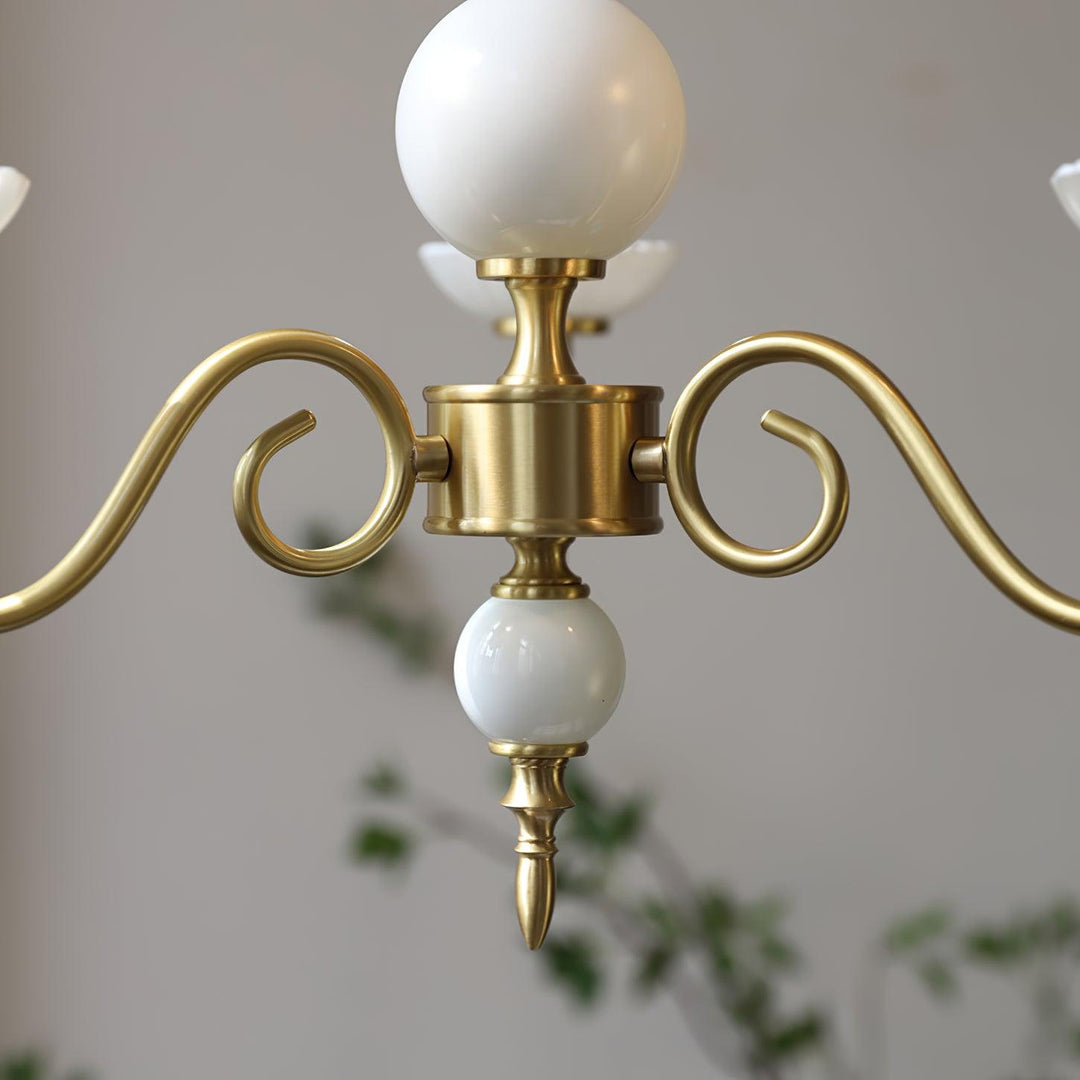 Oriirira lampadario Carlita Oro moderno Cinque Bracci