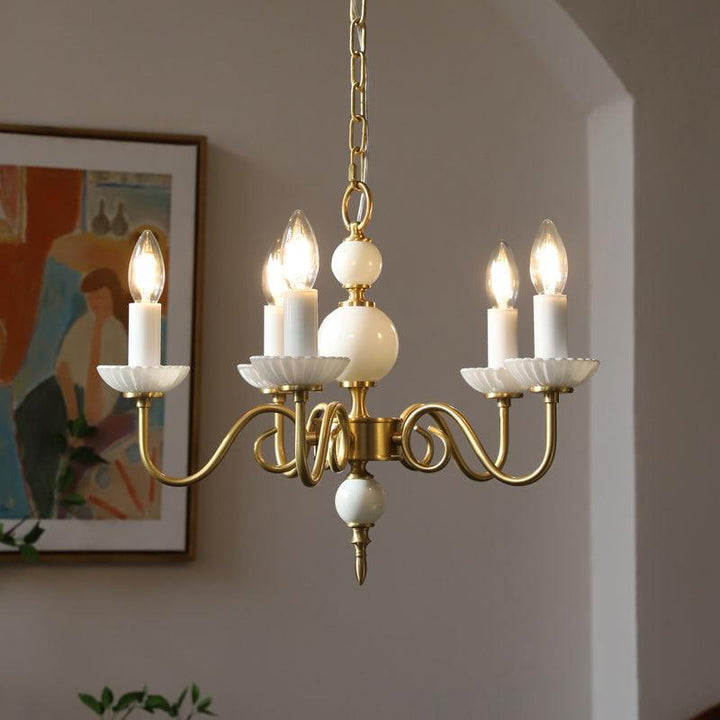 Oriirira lampadario Carlita Oro moderno Cinque Bracci