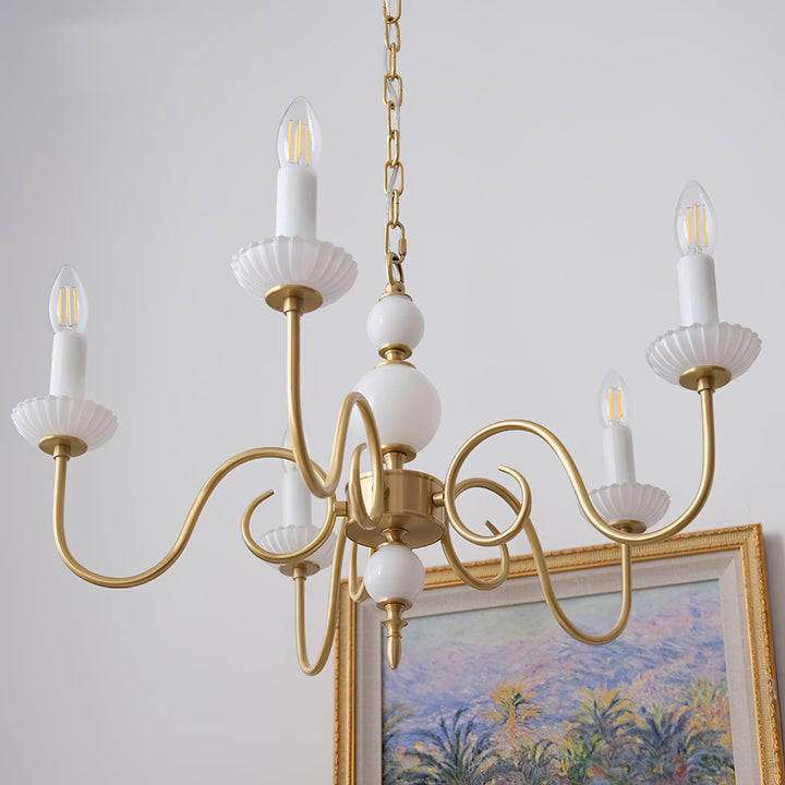Oriirira lampadario Carlita Oro moderno Cinque Bracci