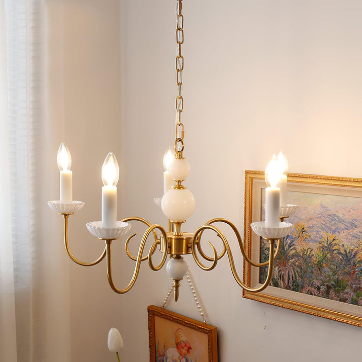 Oriirira lampadario Carlita Oro moderno Cinque Bracci
