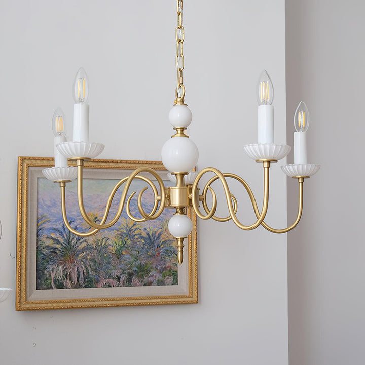 Oriirira lampadario Carlita Oro moderno Cinque Bracci