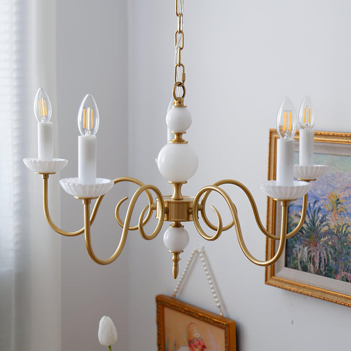 Oriirira lampadario Carlita Oro moderno Cinque Bracci