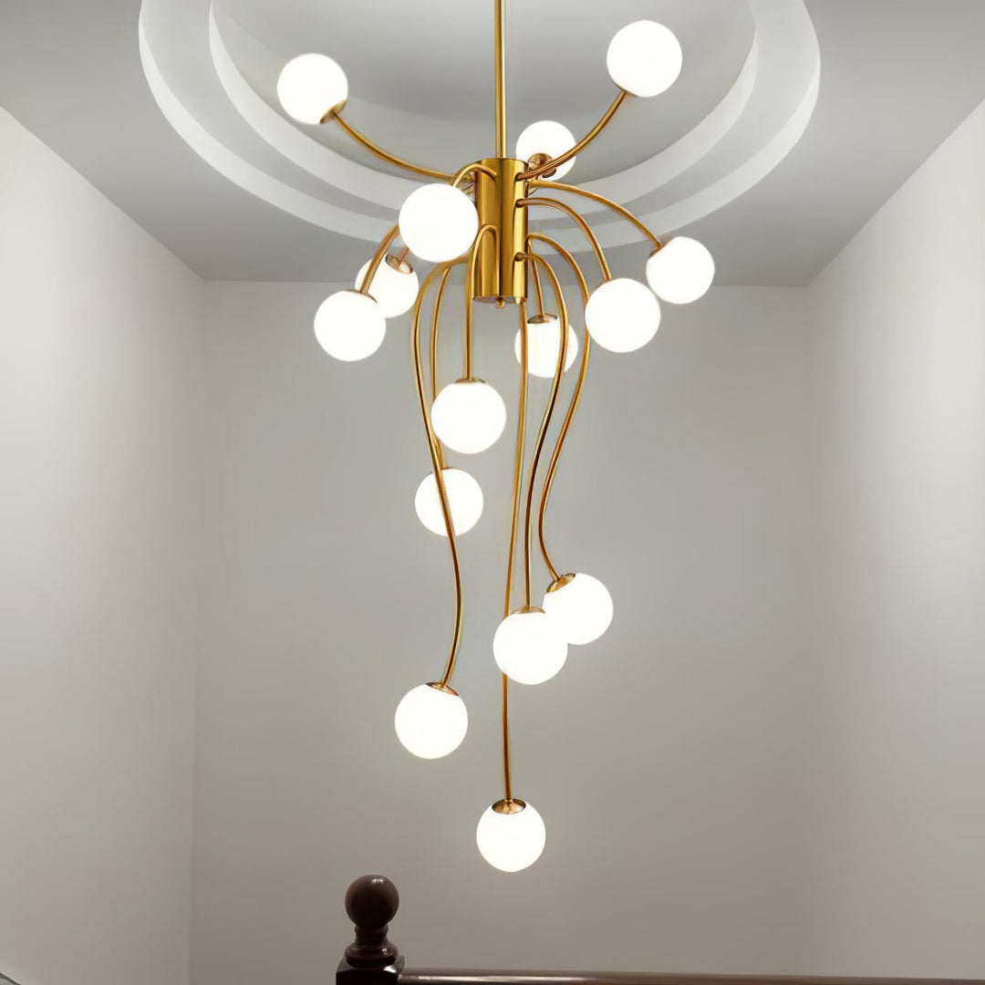 Astralyn lampadario globo in ottone