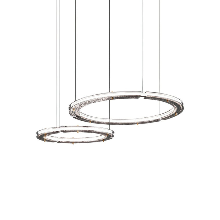 Lunara lampadario a Doppio Anello in Cristallo