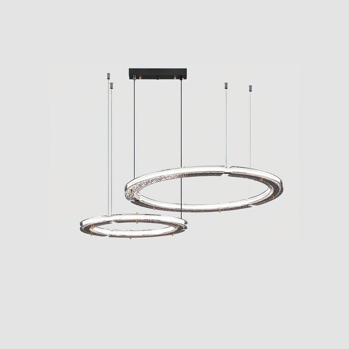 Lunara lampadario a Doppio Anello in Cristallo