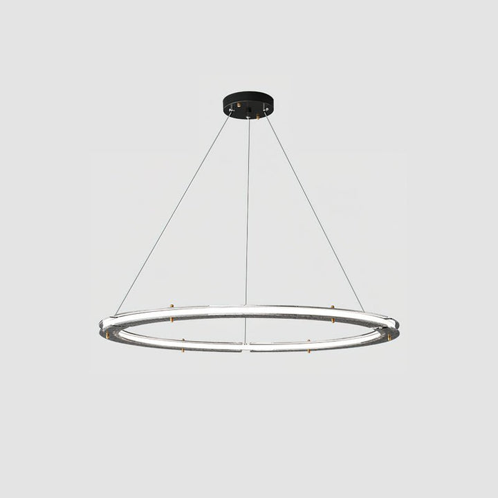 Lunara lampadario a Doppio Anello in Cristallo