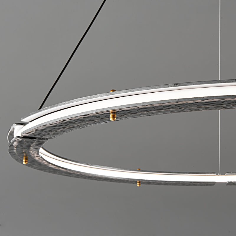 Lunara lampadario a Doppio Anello in Cristallo