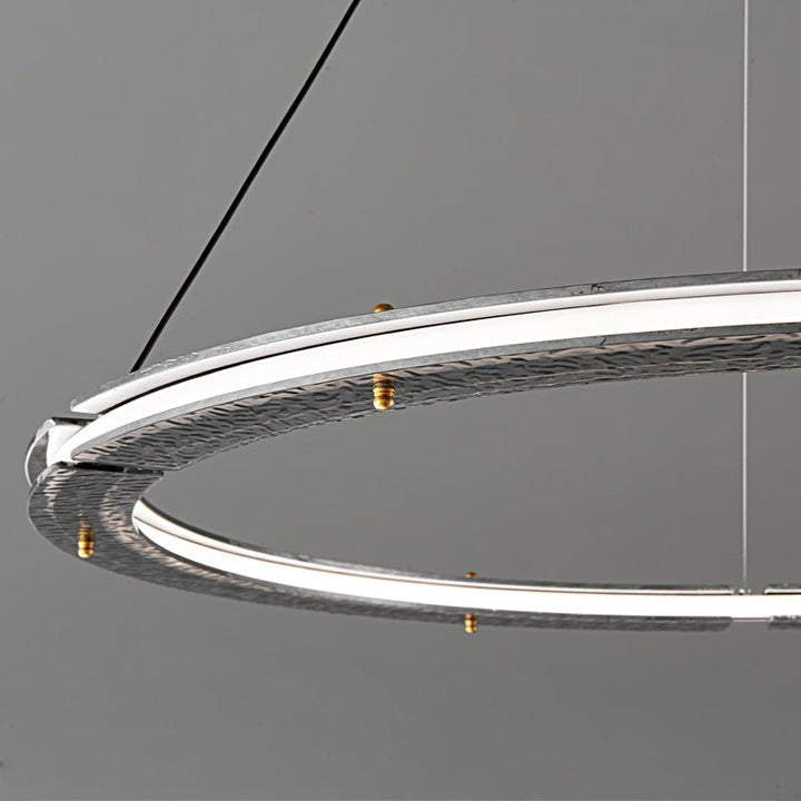 Lunara lampadario a Doppio Anello in Cristallo