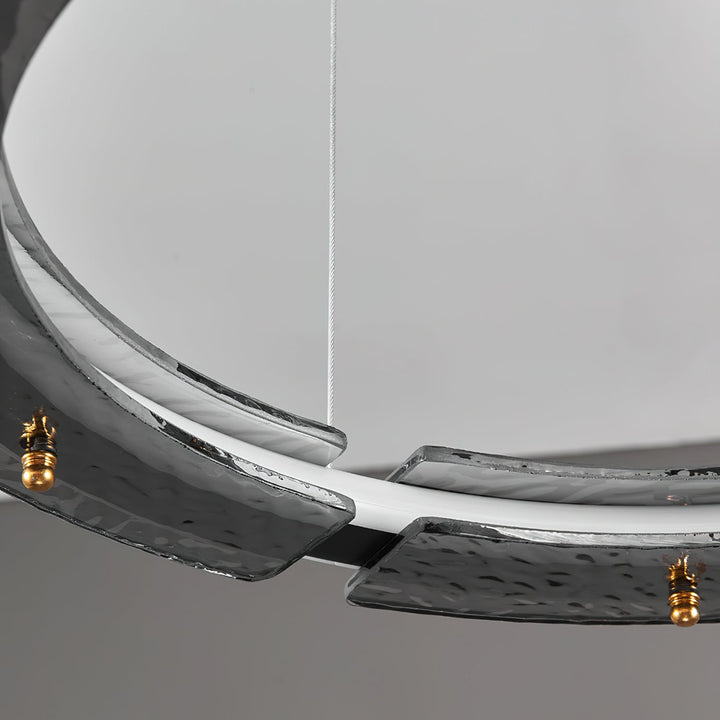 Lunara lampadario a Doppio Anello in Cristallo