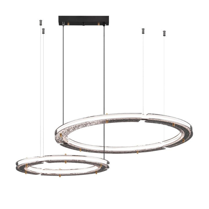 Lunara lampadario a Doppio Anello in Cristallo