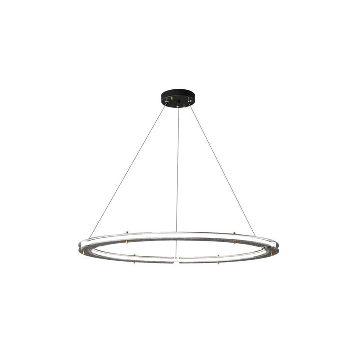 Lunara lampadario a Doppio Anello in Cristallo