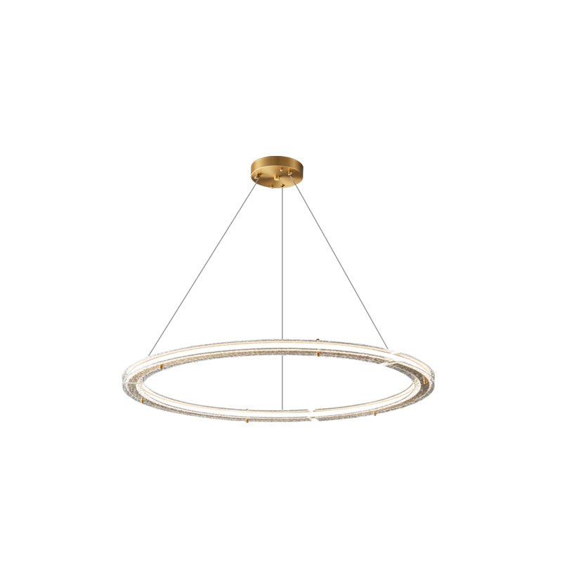 Lunara lampadario a Doppio Anello in Cristallo